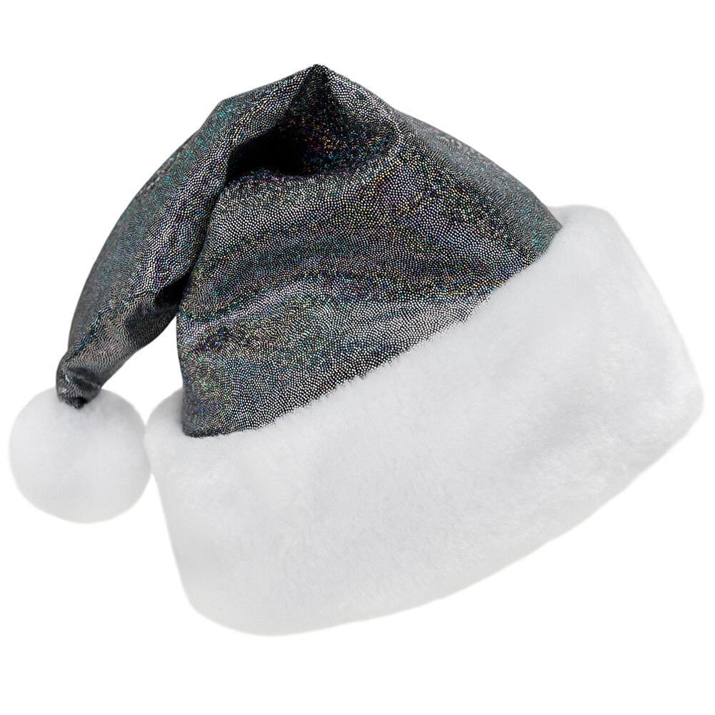 Sparkly Black Santa Hat Fun Child Kids Teen Adult Xmas Christmas