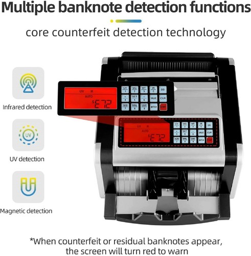 Maquina Para Contar Contadora De Billetes Con Deteccion De Billetes Falsos UV IR - Picture 7 of 12