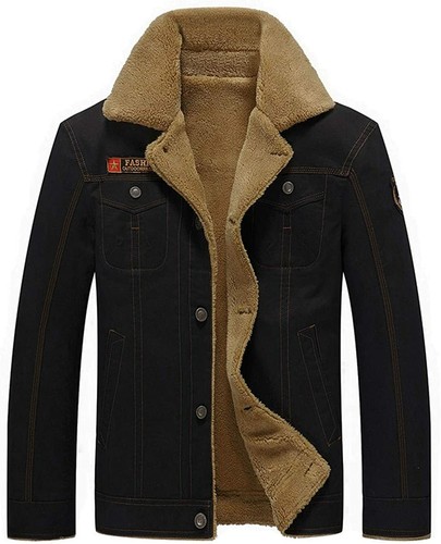 Fuwenni Men's Winter Jacket Sherpa 