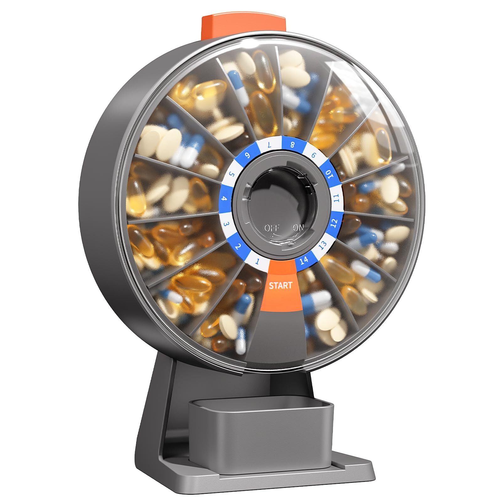 Pill Dispenser Daily, Large Pill Organizer with Wall-Mounted or Standing Use,...