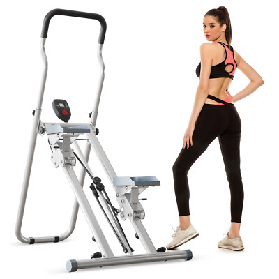 LCD Stair Stepper Vertikale Klettermaschine Kreuztrainer Verstellbare Lenker