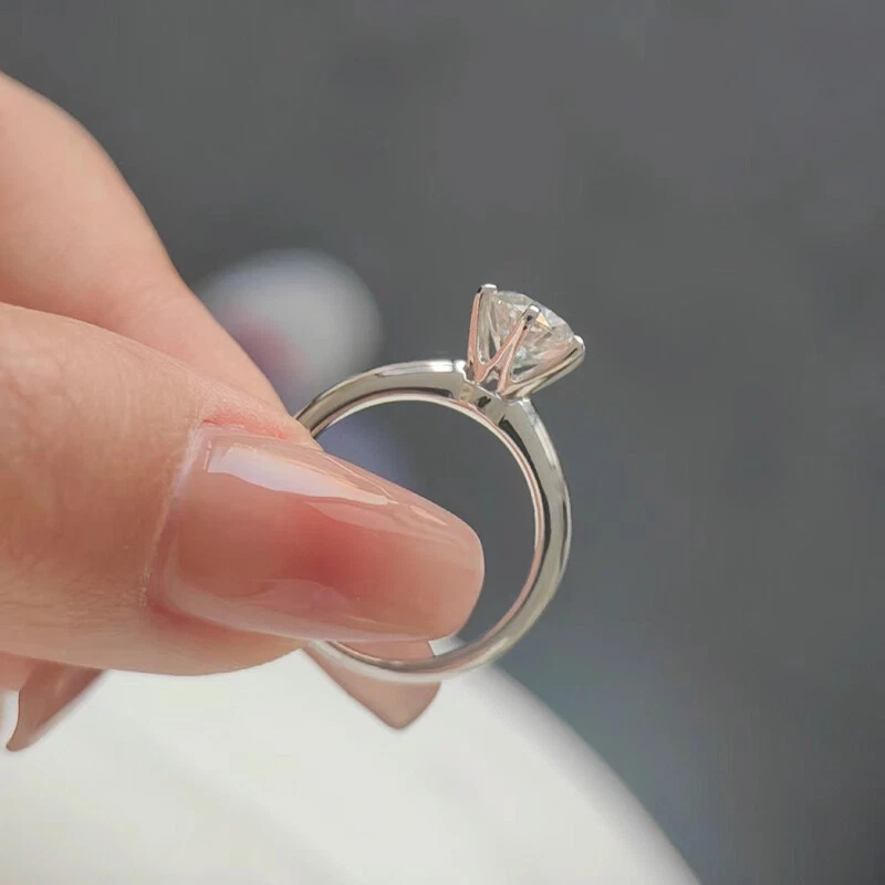 1KT D Moissanit Ringe 925 silber 18K Weißgold vergoldet Der schmuck der frauen - Bild 3 von 4