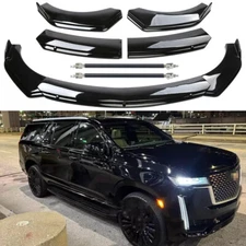 Gloss Black For Cadillac Escalade Front Bumper Lip Splitter Spoiler Body Kit+Rod