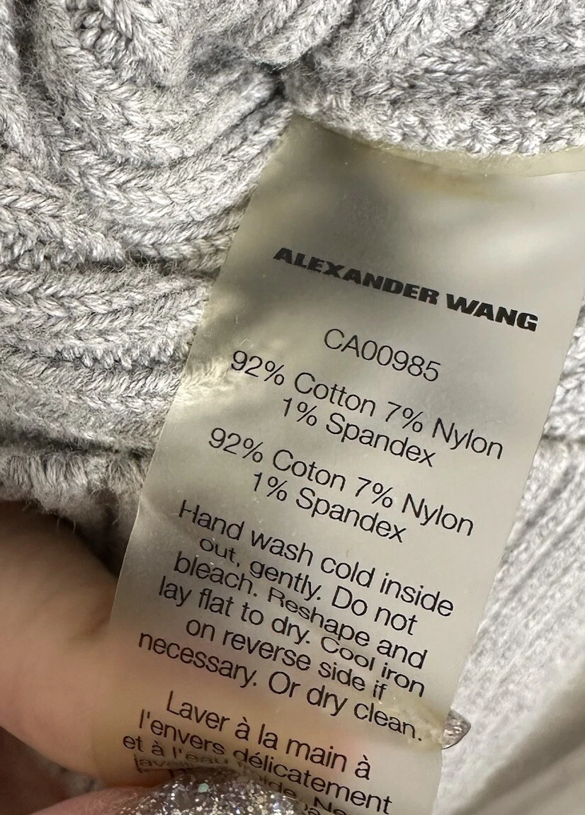 Alexander Wang maglione smanicato a costine abito midi zip davanti donna grigio taglia S