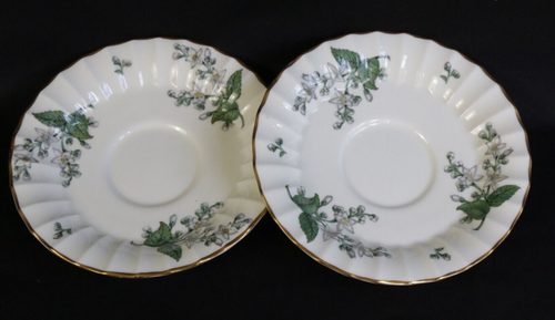 Royal Worcester Valencia 2- 6-1/4" CREAM SOUP SAUCER 's (SET of TWO)