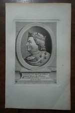 LOUIS VI DIT LE GROS . PORTRAIT. ORIGINAL ENGRAVING. 1760