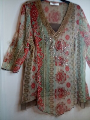 Zizzi Jeans Women's 3/4 Length Sleeves Blouse with  Size M