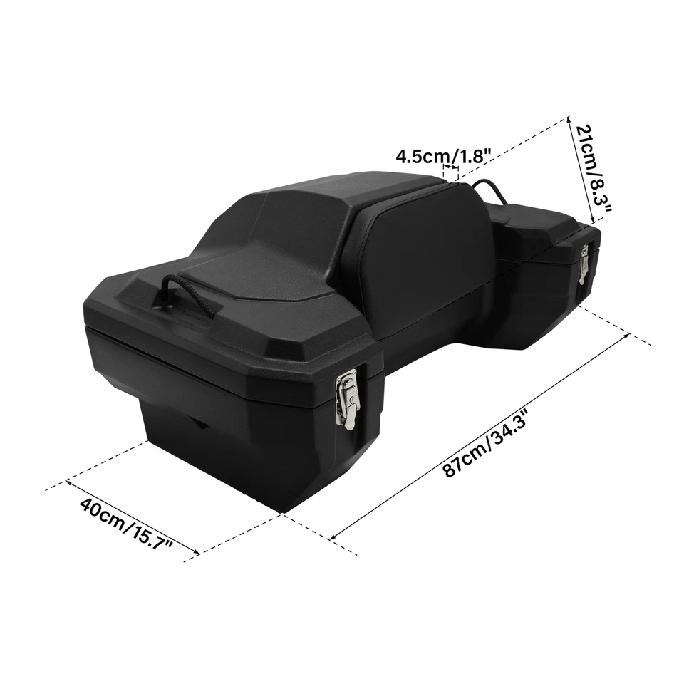 82L ATV Rear Seat Cargo Storage Helmet Box Trunk Box Luggage Lounger Waterproof - Image 3 of 4