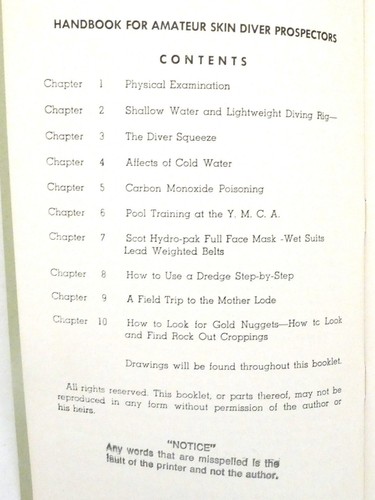 Vintage Hand Books for Amateur Skin Diver Prospectors & Diving Digging for Gold - Foto 3 di 5