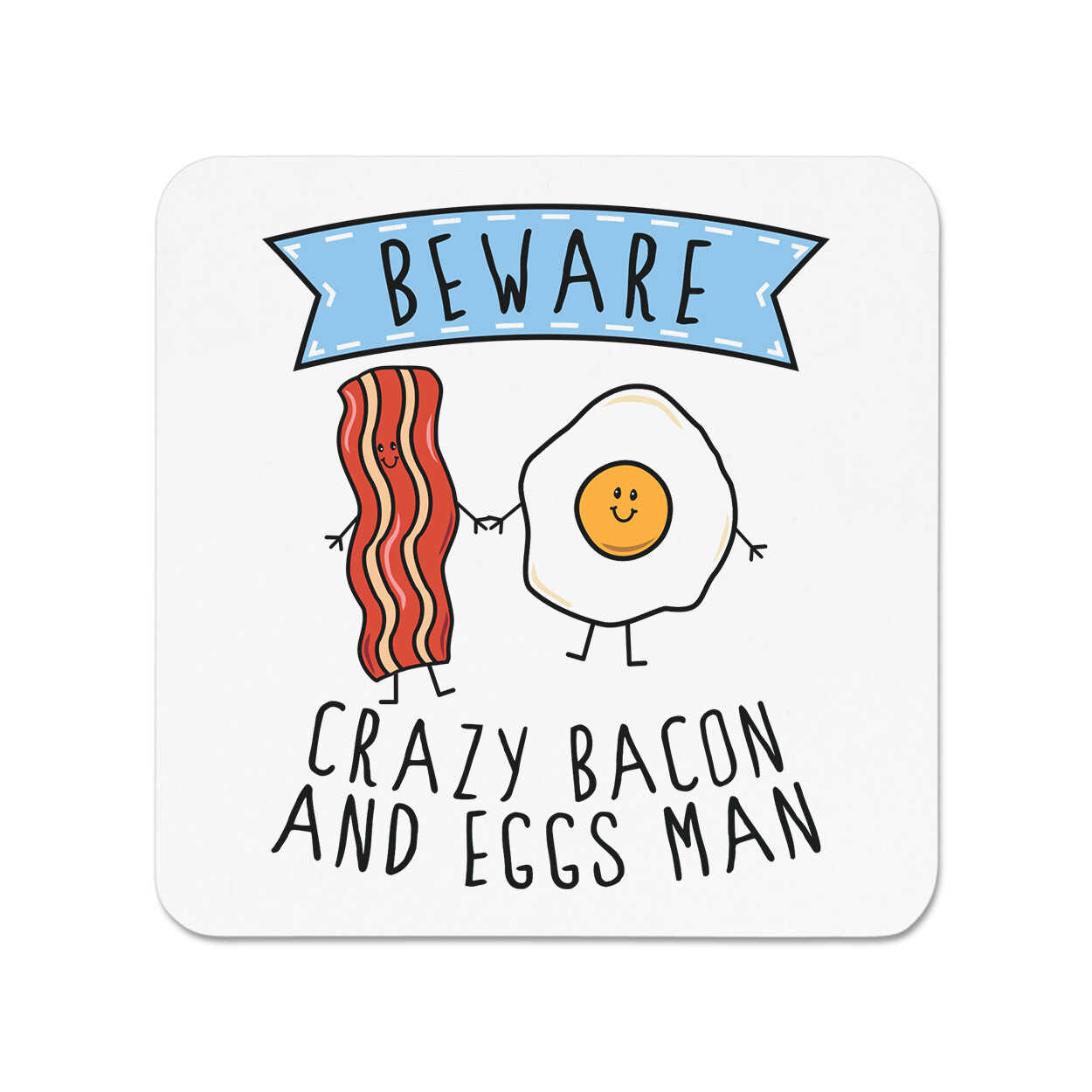 Beware Crazy Bacon And Eggs Man Fridge Magnet Funny Joke Breakfast Food