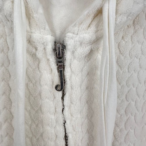Juicy Couture Vintage Full Zip Hoodie Sm Short Sleeve Terry Cloth White Babydoll - Picture 7 of 10