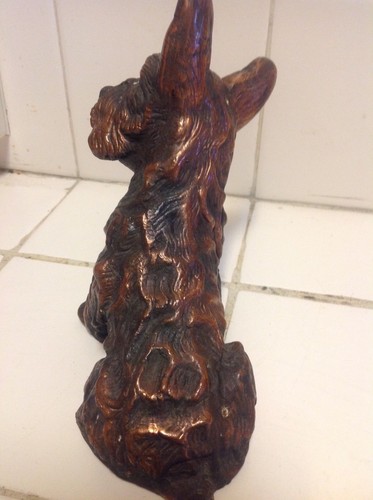 Statuina vintage cane scozzese in rame taglia media firmata alta 7" - Foto 12 di 12