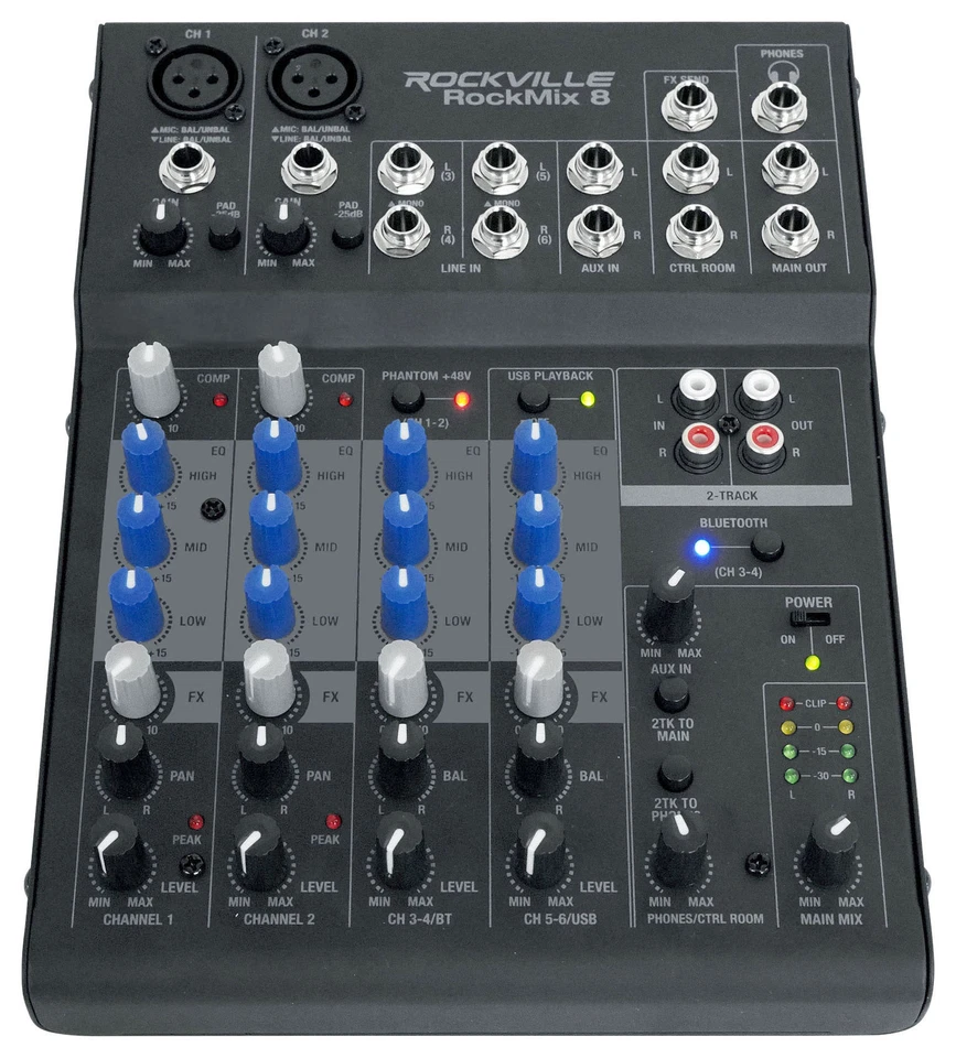 Rockville ROCKMIX USB Computer Recording Interface Mixer w/Compressor+Bluetooth - Image 2 of 4