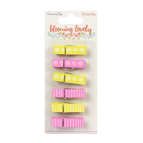 Dovecraft 'Blooming Lovely' Mini Wooden Pegs