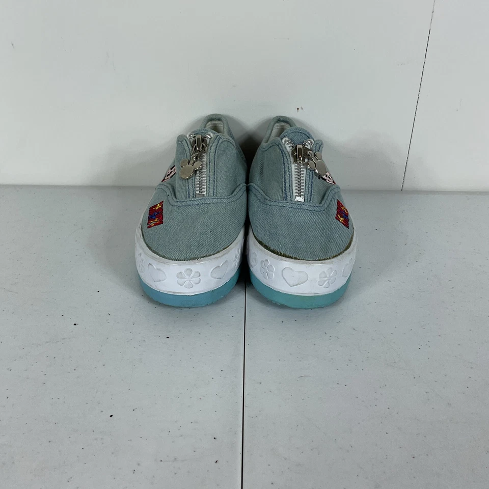 Vintage 90’s Disney Mickey For Kids Denim Mickey Sneakers Slip On Shoes Size 12 - Image 3 of 4