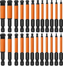 Ball End Hex Head Allen Wrench Drill Bit Set, 24PCS 2.5 Inch Metric & SAE Sizes