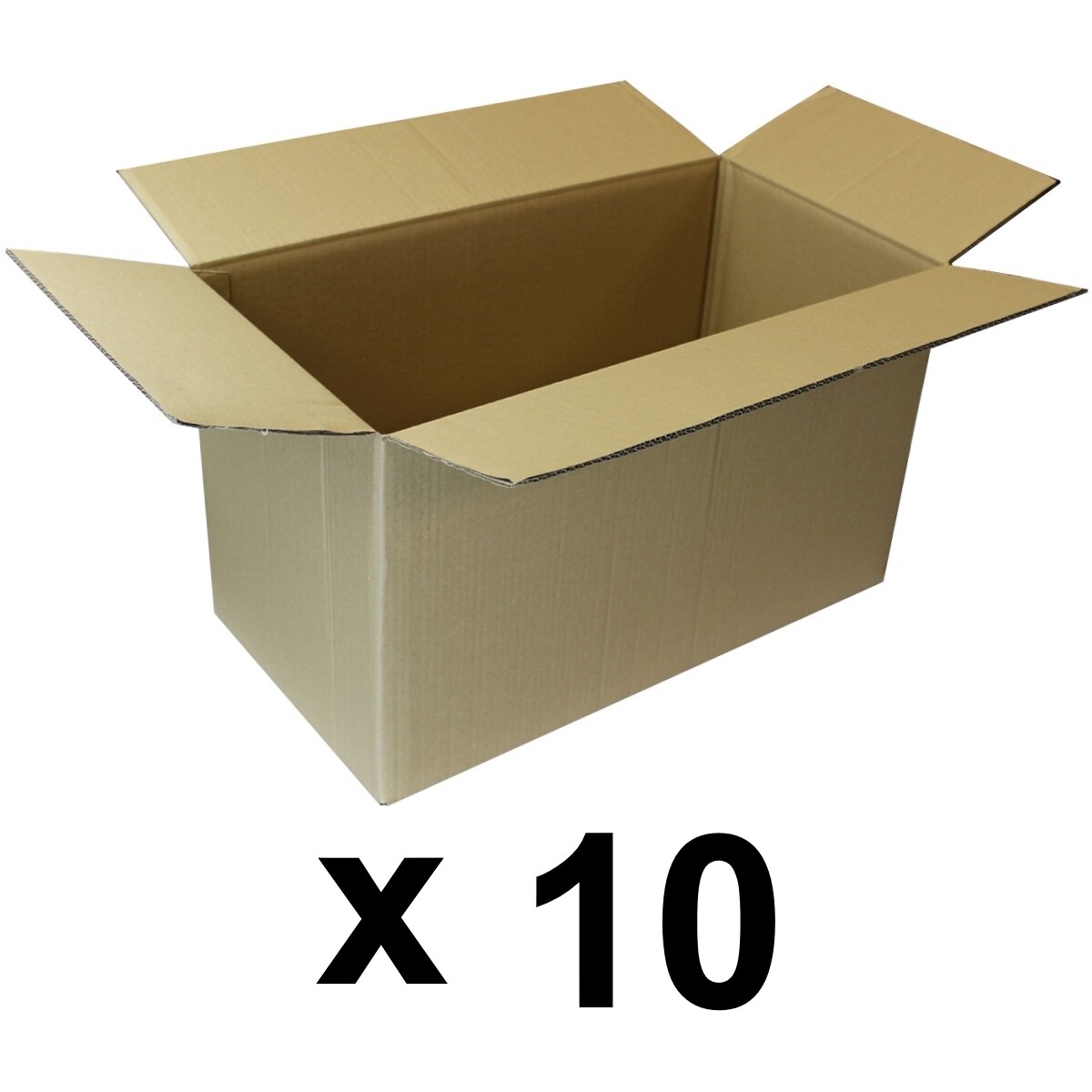 Carton de déménagement double cannelure 53x28x30 cm pour vaisselle et livres - Lot de 10