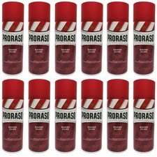 12pz Schiuma da Barba Proraso emolliente e lenitiva per barbe dure 400ml