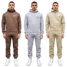Mens Tracksuit Hooded Top  Jogger Set Long Sleeve Regular Fit Activewear, S-2XL