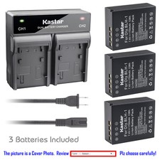 Kastar Battery Dual Rapid Charger for Genuine BLH-1 Olympus OM-D E-M1 Mark II