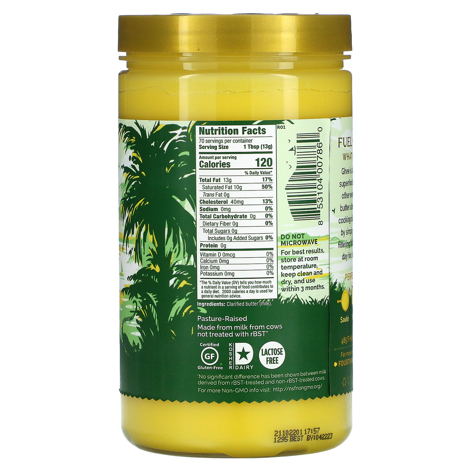 Ghee Clarified Butter, Original Recipe, 32 oz (907 g)