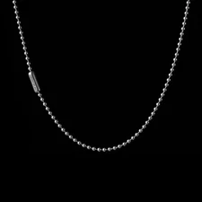 Silver Ball Chain Necklace. Width 3mm