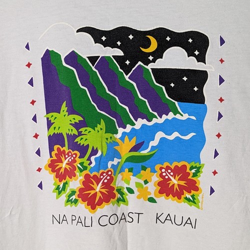 Vtg 90s Crazy Shirt Kauai TShirt Sz L Hawaii Graphic Tee Single Stitch