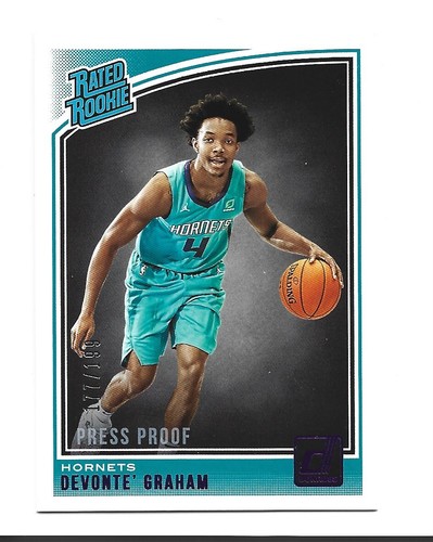2018 Panini Donruss Basketball Press Proof Purple Devonte' Graham #189