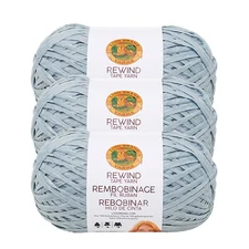 (3 Pack) Lion Brand Yarn 523-106AH Rewind Bulky Tape Yarn, Marbles