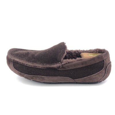 UGG Ascot Men’s Size 10 Brown Suede Sheepskin Lined Moccasin Slippers s-l400.jpg main image 4
