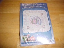 Bucilla Special Edition Stamped Pillow 63992 Fan, Ruffles, X -Stitch, 1993 HTF