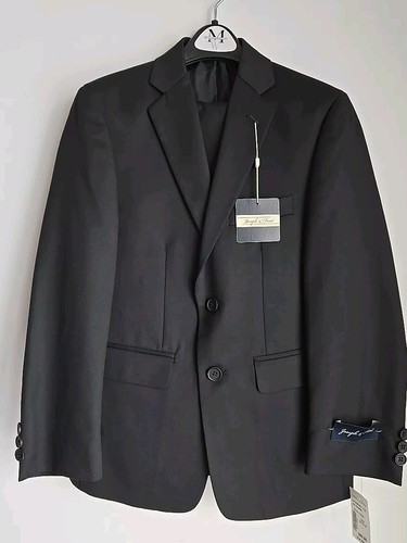 NWT JOSEPH & FEISS BOYS SUIT JACKET and PANTS BLACK RAYON BLEND SIZE 10 - Picture 2 of 8