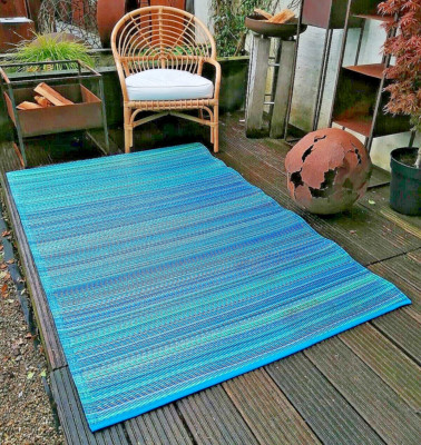 Outdoor-Teppich FAB HABITAT Türkis Terrasse Veranda Balkon Camping 120cm x 180cm