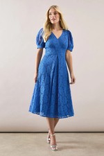 Wallis Blue Fit & Flare Dress Womens Occasion Dresses