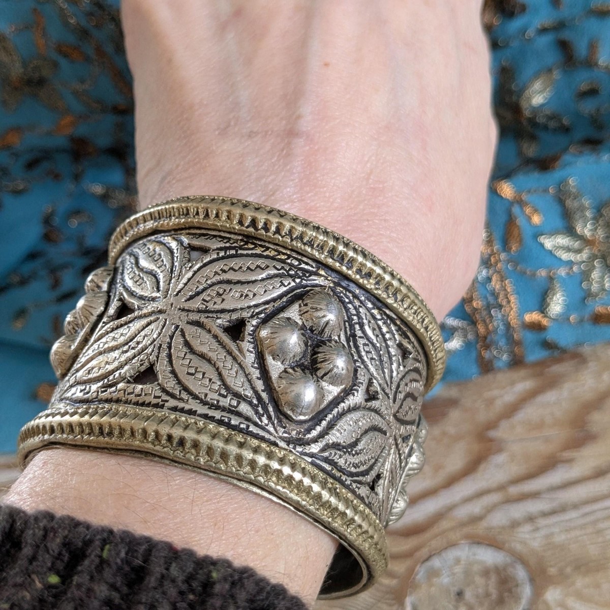 Vintage Tribal Cuff Bracelet Pakistani Hazara Mansehra Raised