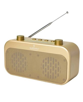 Portable Brass Colored AM/FM Bluetooth Radio - Hearth & Hand with Magnolia NEW