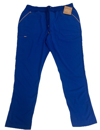 Cherokee Blue Scrubs Statement Mid Rise Tapered Leg Pull On Pant CK055P S Petite - Picture 3 of 12
