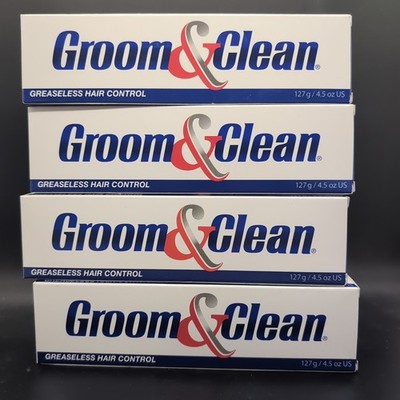 Groom & Clean Greaseless Hair Control Gel 4.5 oz each EXP 12/2026 4 Pack