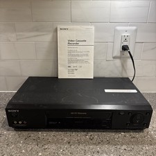 Sony SLV-N77 VHS Player Flash Rewind Hi-Fi Stereo Tested, No Remote With Manual