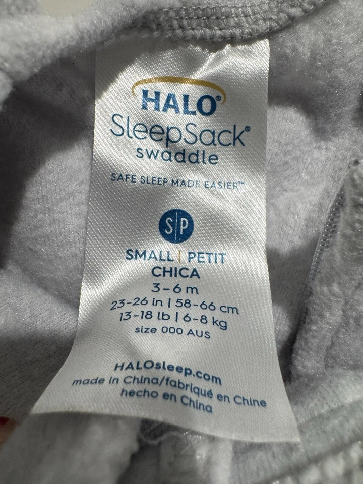 Saco de dormir Halo bebé envoltura talla pequeña 3-6 meses gris estrellas polar unisex Foto 2 de 4