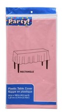 Plastic Rectangle Party Tablecloth Pastel Pink 54 X 108 Inches