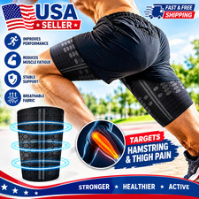Compression Thigh Hamstring Support Sleeve Brace Sport Upper Leg Pain Relief Gym