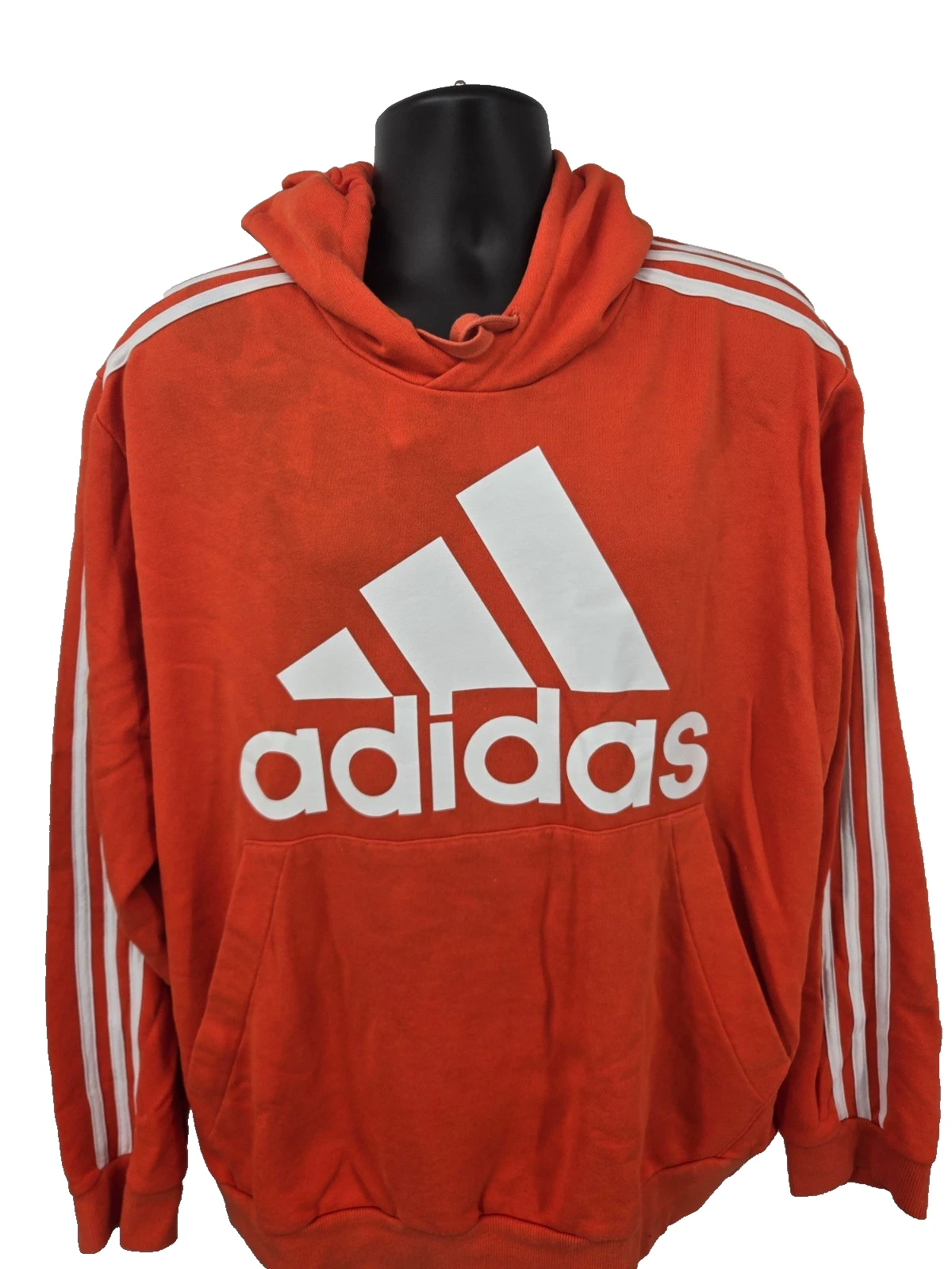 Adidas Pullover Hoodie 2XL Orange Basketball Outdoor Hoody Football Thermal Men