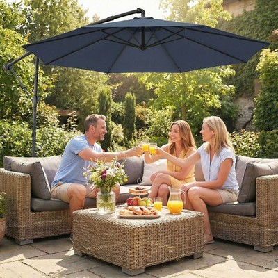 5' patio umbrella ABCCANOPY 9FT Patio Umbrella Outdoor Table Umbrella 8 Ribs OLEFIN 5-Year No Fading Turquoise Stripe main image 1