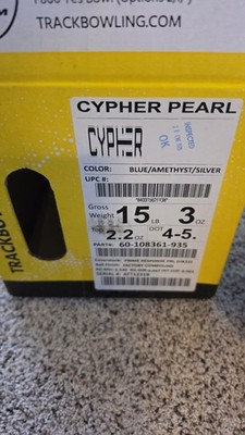 Track Cypher Pearl Bowling Ball 1st Quality | 15 Pounds | 4-5