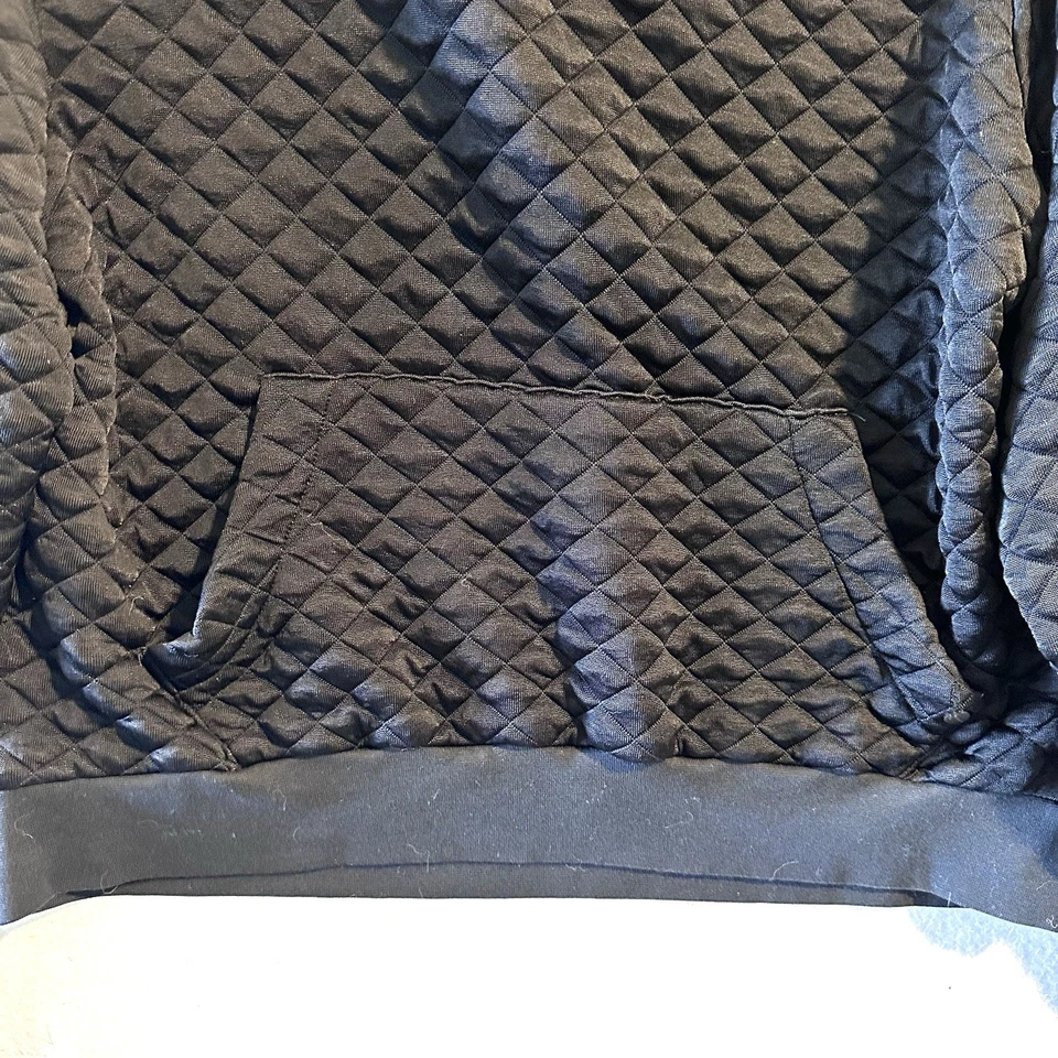 Sudadera con Capucha Acolchada All Saints Vela Talla Grande L Negra Satén Bolsillo Canguro Foto 3 de 4