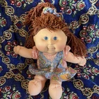 Vintage Cabbage Patch kids girl doll brunette hasbro crimp n curl original dress