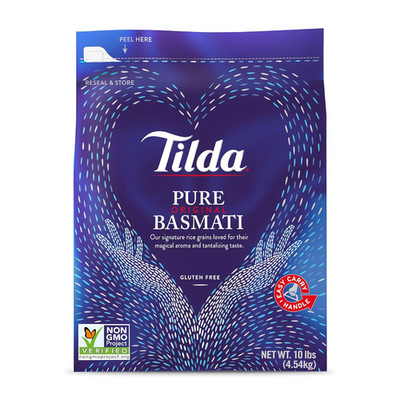 Pure Basmati Rice, Premium Aromatic and Authentic Rice, Large Resealable Bag, 10