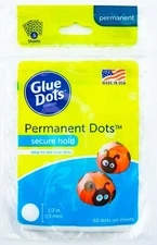 Glue Dots Permanent Dots 1/2" Double Sided Adhesive 60pc Acid Free Photo Safe
