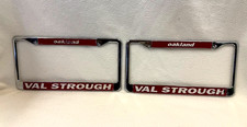 Vintage Oakland California Val Strough Chevy Dealer License Plate Frame Lot of 2
